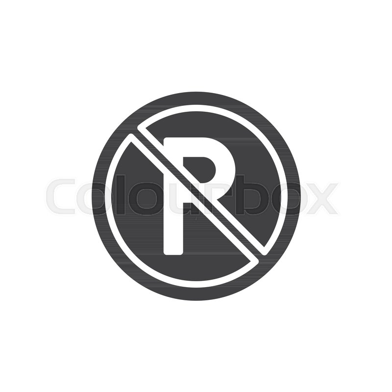 800x800 No Parking Icon Vector, Filled Flat Sign, Solid Pictogram Isolated