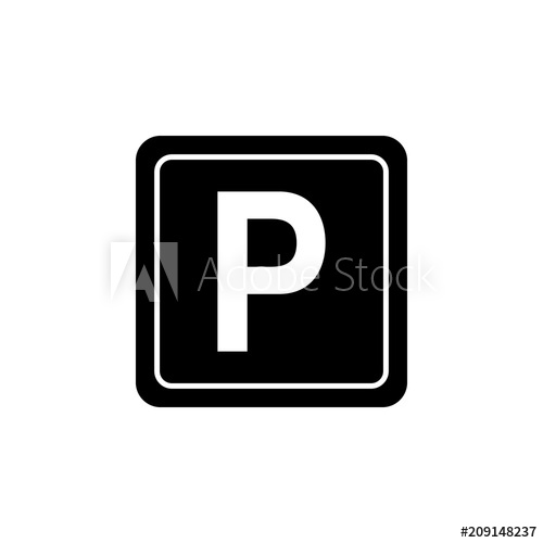 500x500 Parking Icon Vector. Simple Flat Symbol. Illustration Pictogram