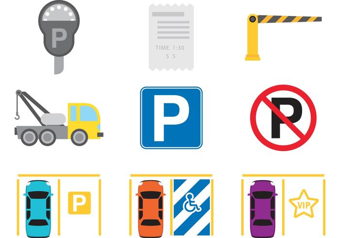 700x490 Parking Icon Vectors