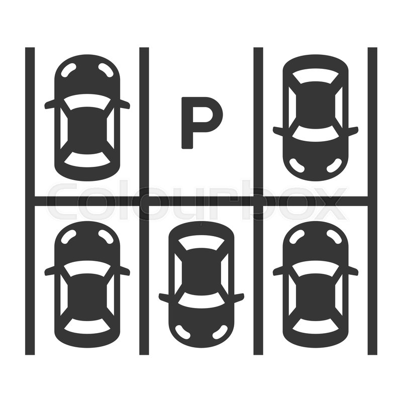 800x800 Top View Of Parking Lot. Vector Illustration Stock Vector