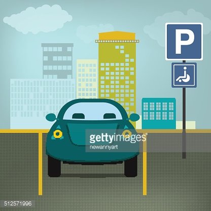 416x416 Vector Parking Lot Premium Clipart