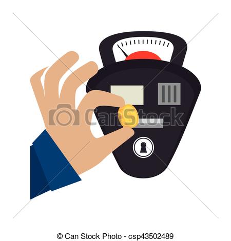 450x470 Parking Meter Isolated Icon Vector Illustration Design.