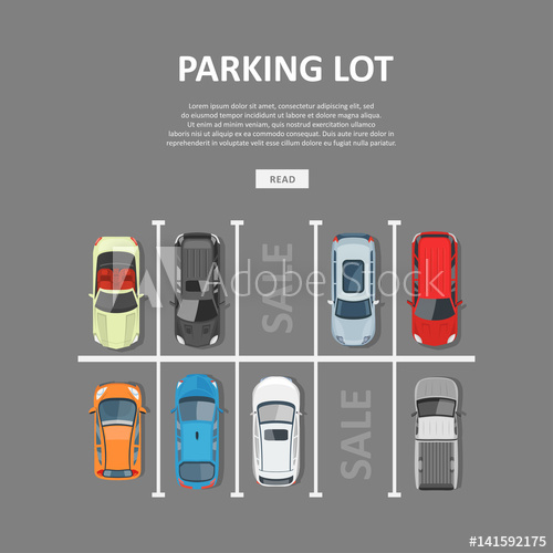 500x500 City Car Parking Vector Illustration In Flat Style