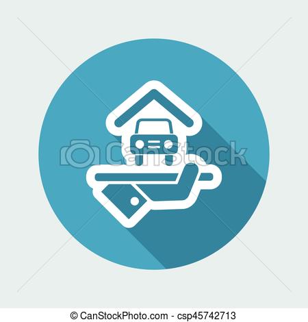 450x470 Hotel Icon. Car Parking. Vector Clip Art