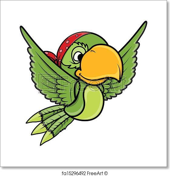 561x581 Free Art Print Of Flying Parrot