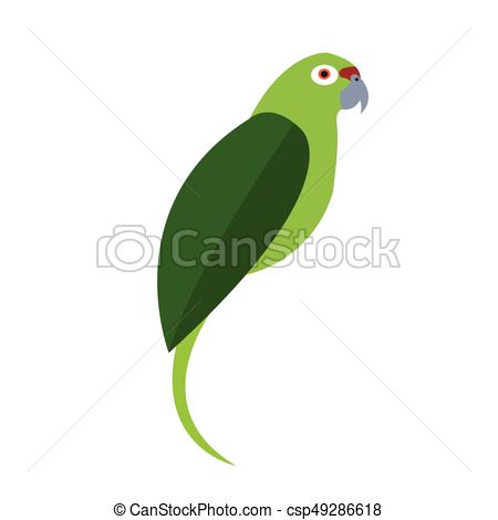 450x470 Isolated Abstract Parrot On A White Background, Vector Illustration.