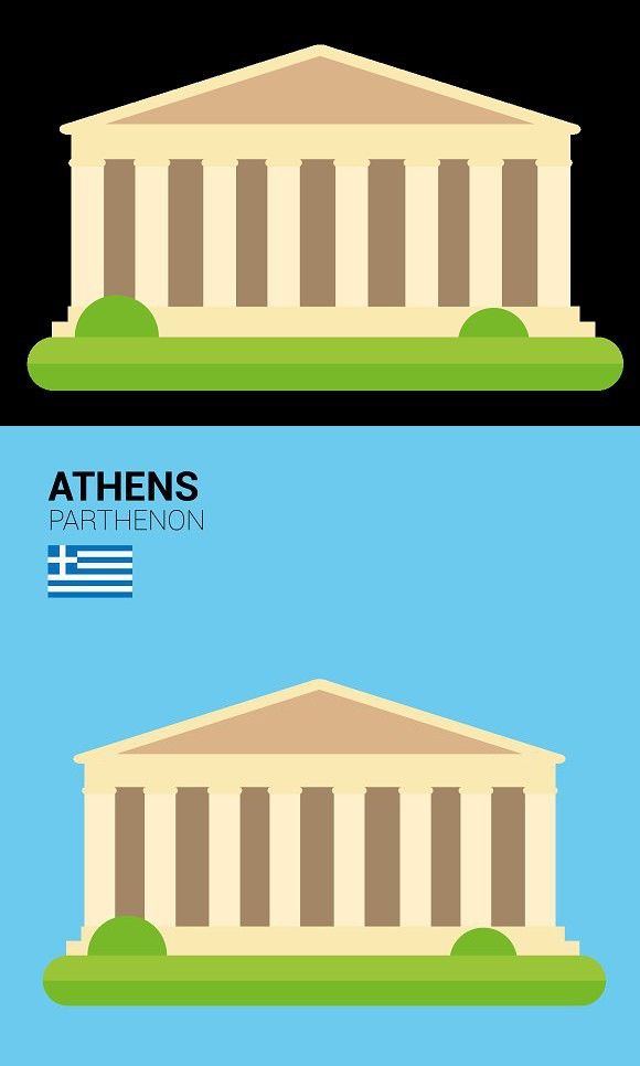 580x966 The Parthenon, Athens Parthenon Athens And Vector Shapes