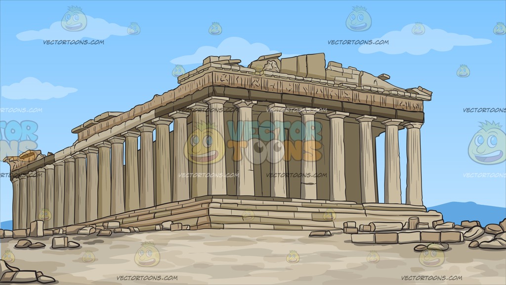1024x576 The Parthenon Background Clipart By Vector Toons