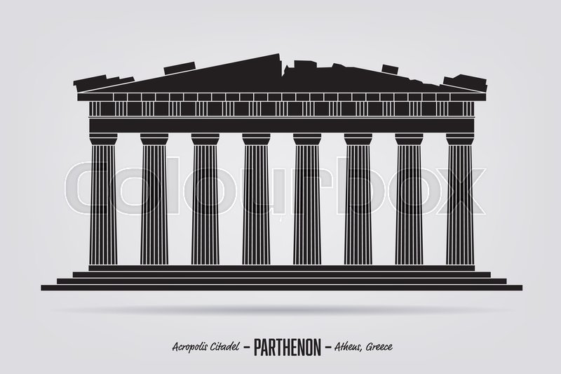 800x533 Vector Silhouette Of The Parthenon Ruin