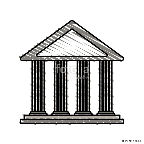 500x500 Color Crayon Stripe Cartoon Skecth Parthenon Architecture Icon
