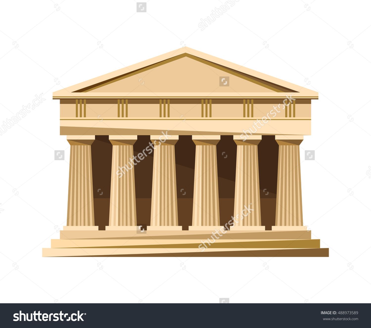 1500x1327 Greek Temple Icon Isolated On White Background. Vector
