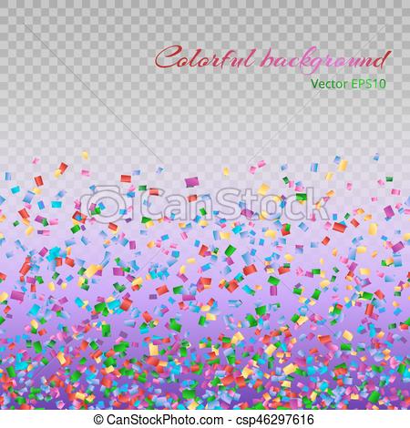 450x470 Colorful Confetti Particles. Tiny Confetti Falling On A