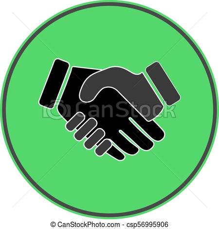 450x470 Handshake Flat Design Long Shadow Icon. Business Partnership