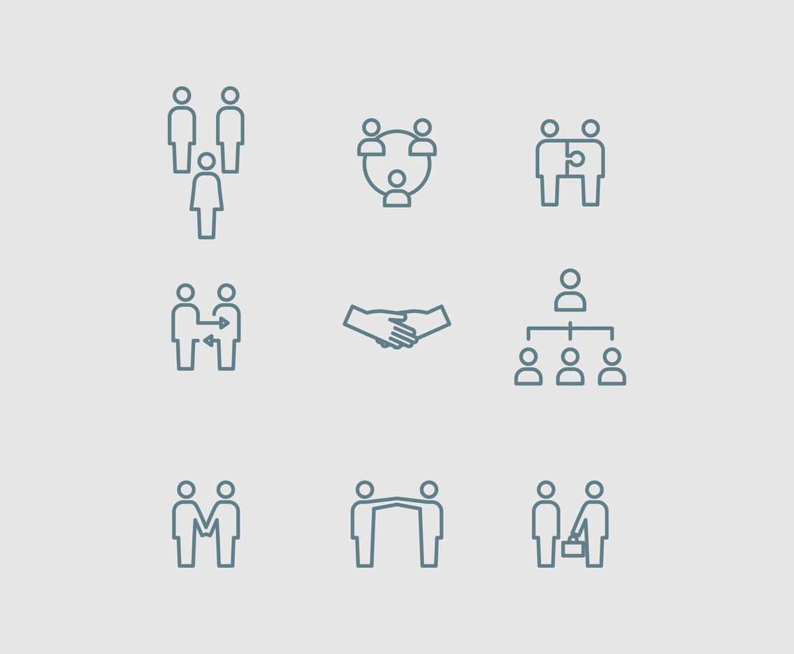 1136x936 Outlined Partnership Icons Vector Art Amp Graphics