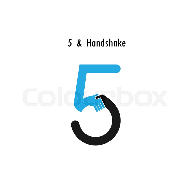 800x800 Creative 5 Number Icon Abstract Logo Design Vector Template