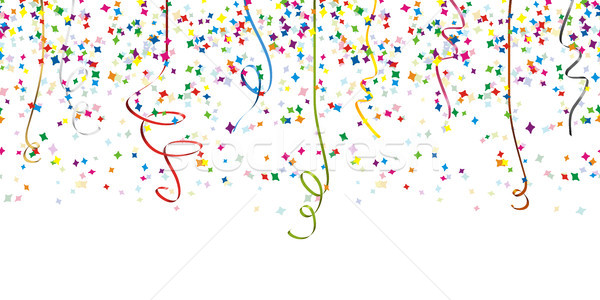 600x300 Seamless Confetti And Streamer Party Background Vector