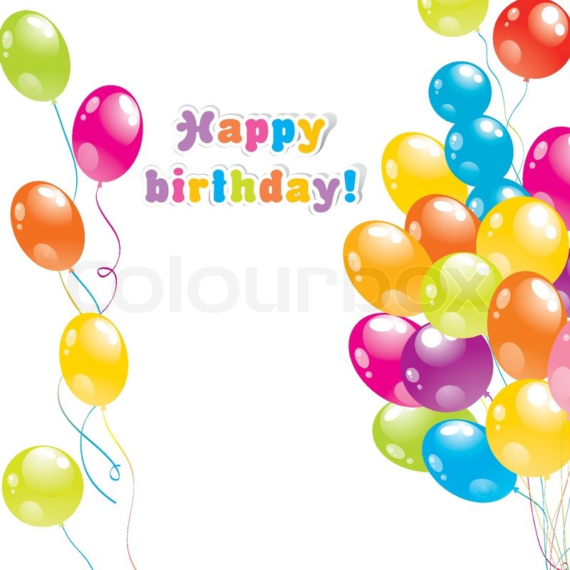 800x800 Color Beautiful Party Balloons, Vector Stock Vector Colourbox