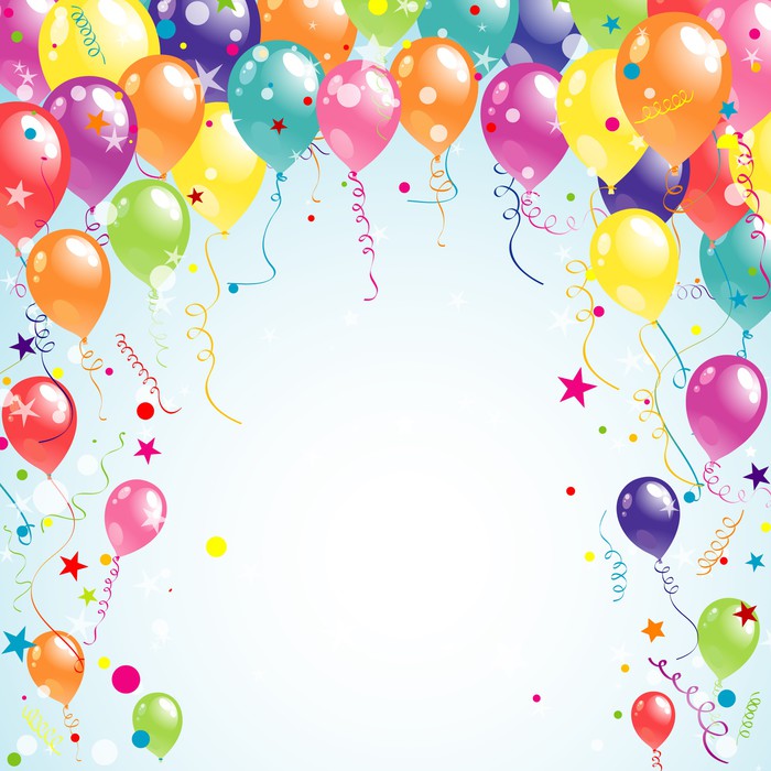 700x700 Color Beautiful Party Balloons, Vector Wall Mural We
