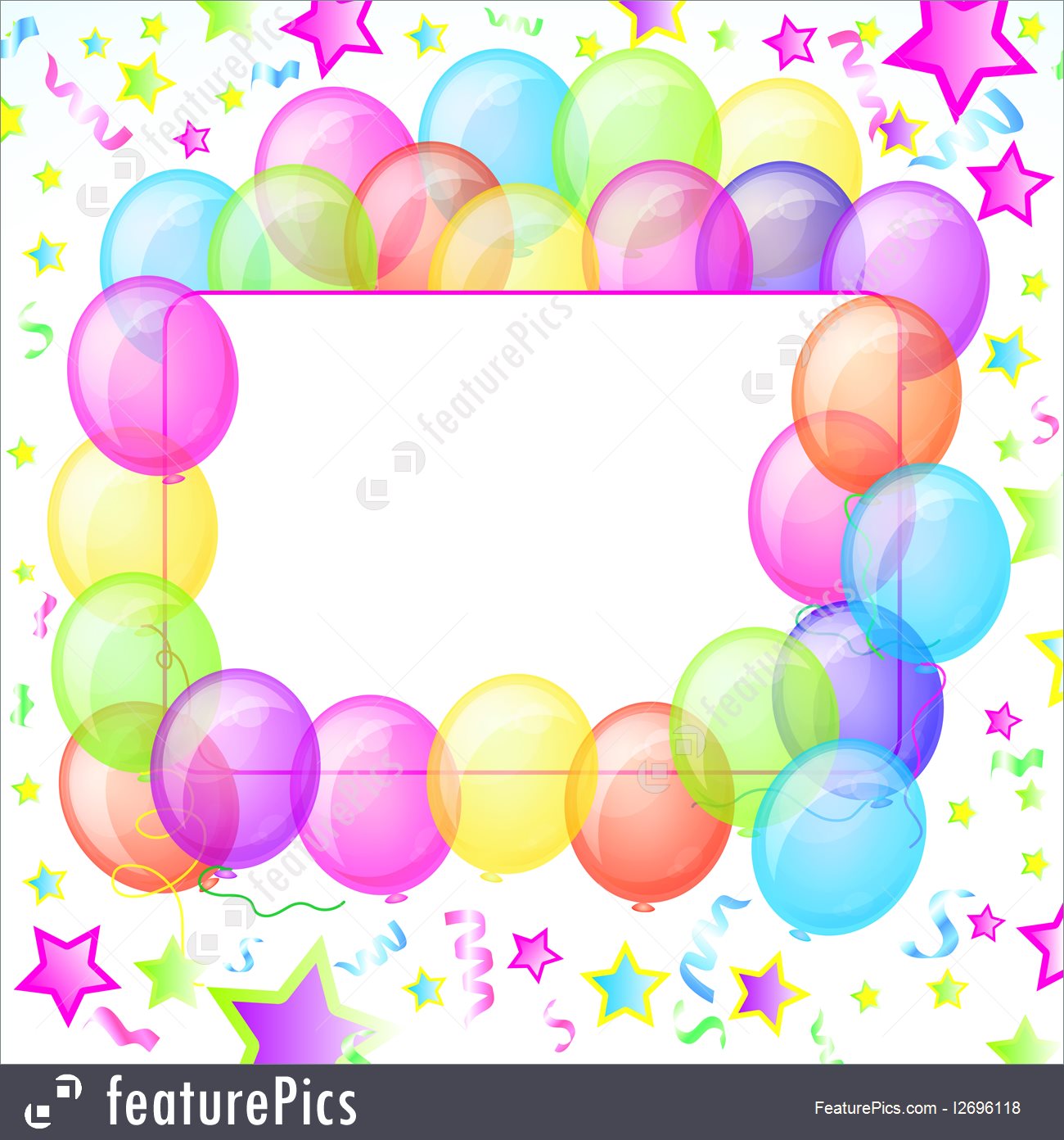 1300x1392 Party Balloons Banner. Vector.
