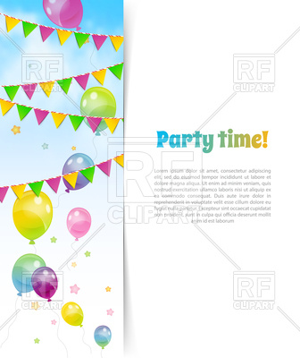 336x400 Party Banner With Flags And Balloons Vector Image Vector Artwork