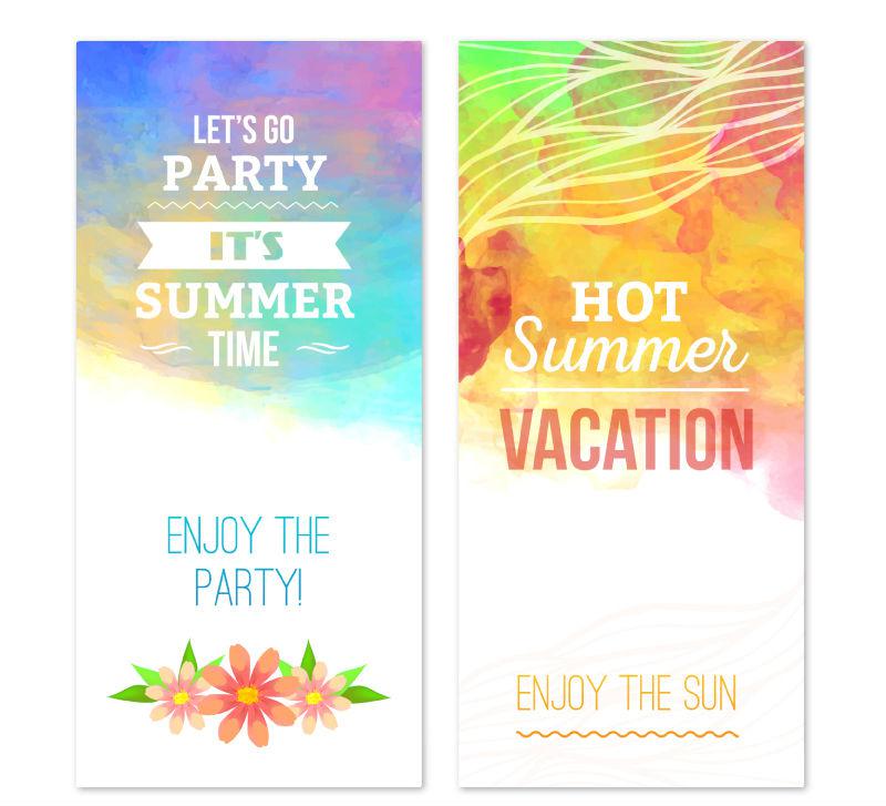 800x727 2 Fresh Summer Party Banner Vector [Ai]