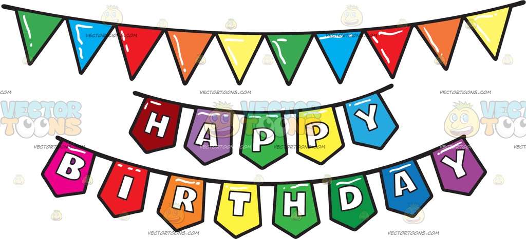 1024x467 A Colorful Birthday Party Banner Clipart By Vector Toons