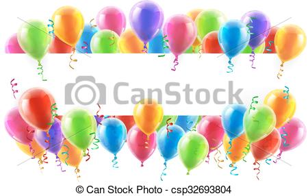 450x286 Balloons Party Banner. A Balloons Banner Sign With Party Balloons