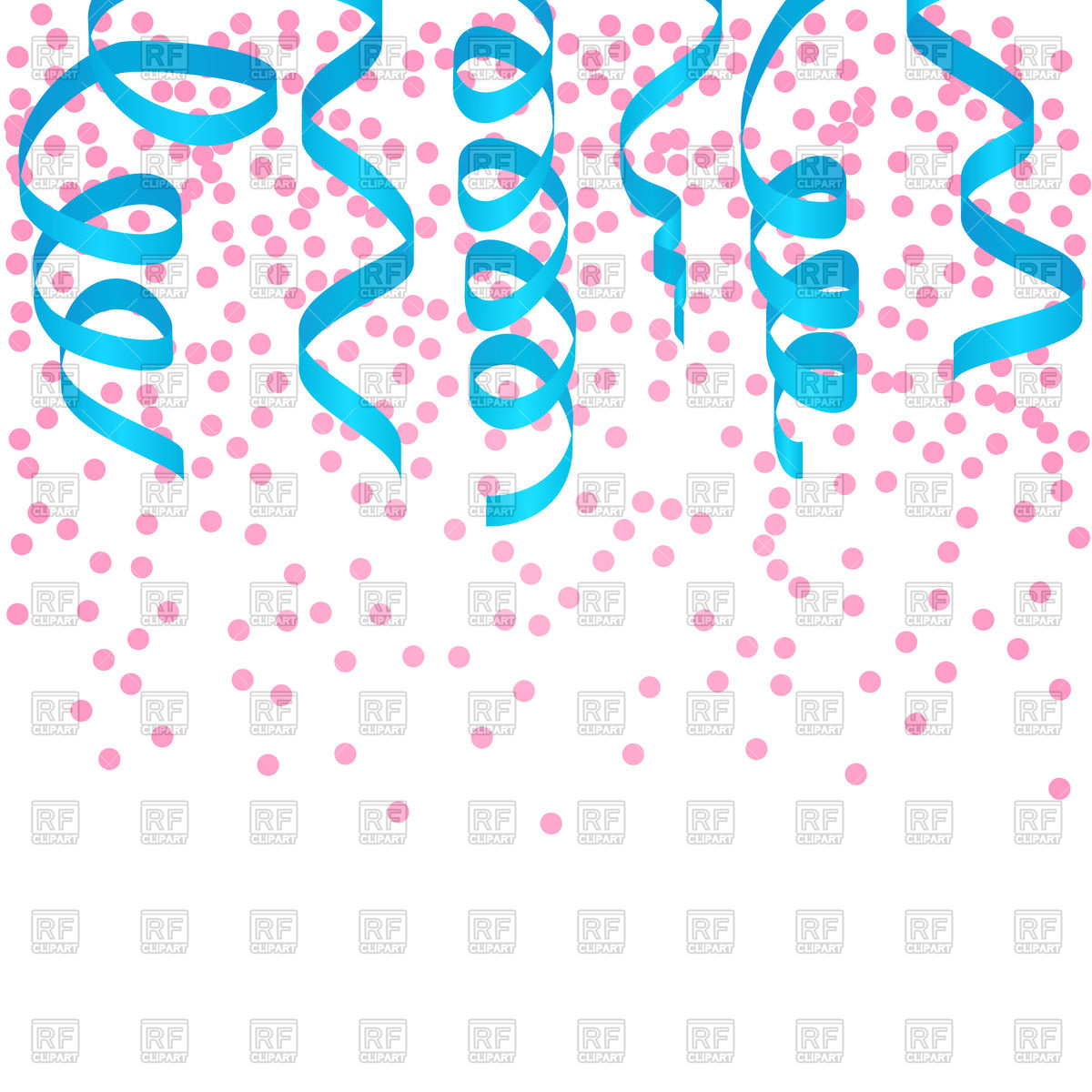 1200x1200 Party Background With Blue Paper Streamers And Confetti Vector