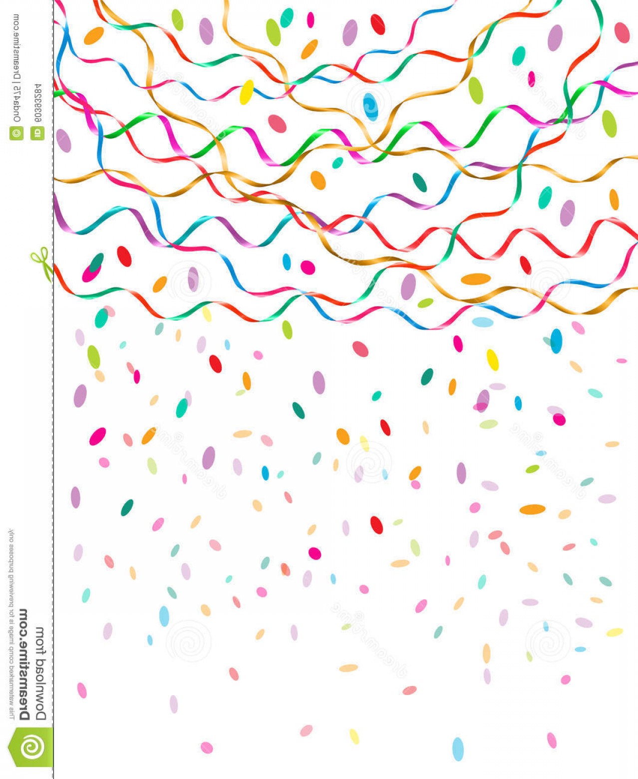 1278x1560 Stock Illustration Flying Streamers Confetti Vector Background