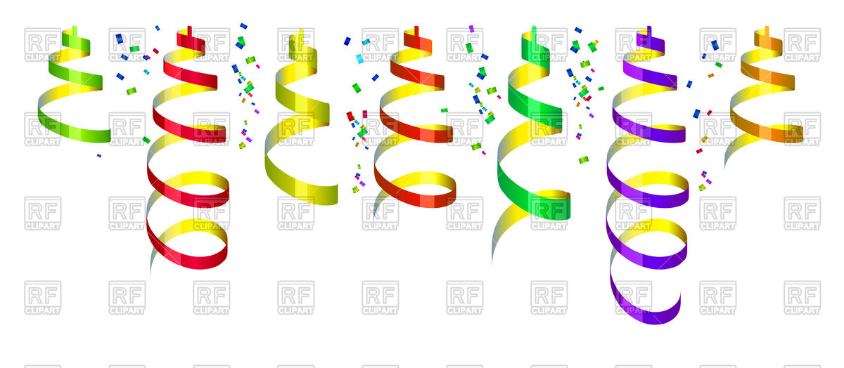 1200x524 Background With Party Streamers And Confetti Vector Image Vector