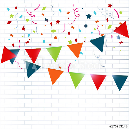 500x500 Celebration Colorful Background With Confetti Vector Illustration