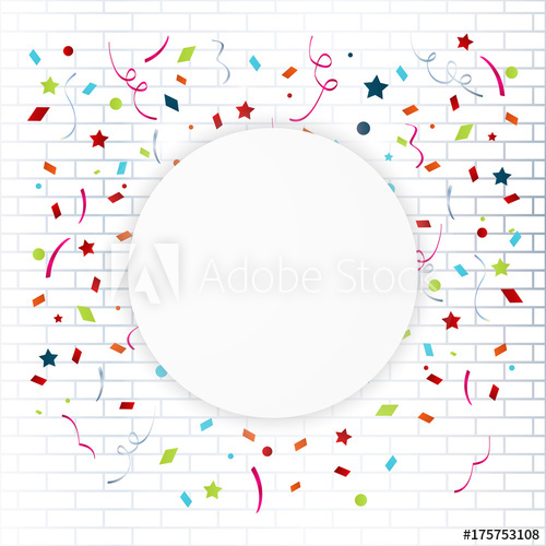 500x500 Celebration Colorful Frame Background With Confetti Vector