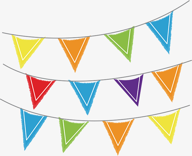 650x528 Colorful Triangle Party Flag, Vector Png, Flags, Party Flags Png