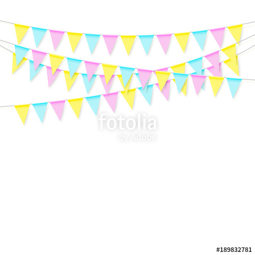 500x500 Colorful Realistic Soft Colorful Flag Garland With Shadow