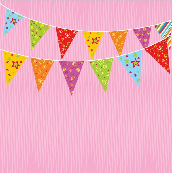 597x600 Party Flags Free Vector In Adobe Illustrator Ai ( .ai