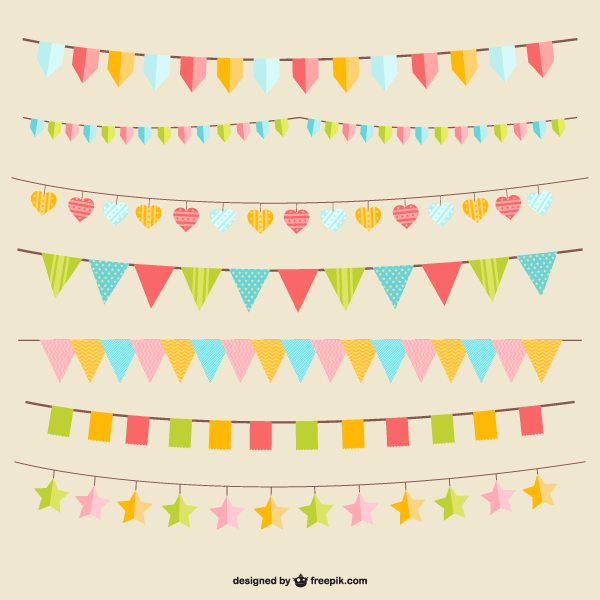 600x600 Party Flags Vector 123freevectors