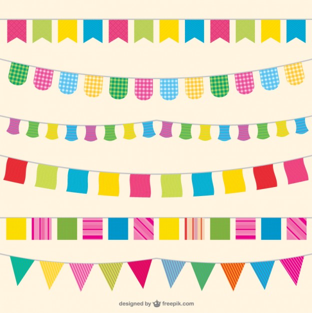 624x626 Party Flags Illustration Vector Free Download