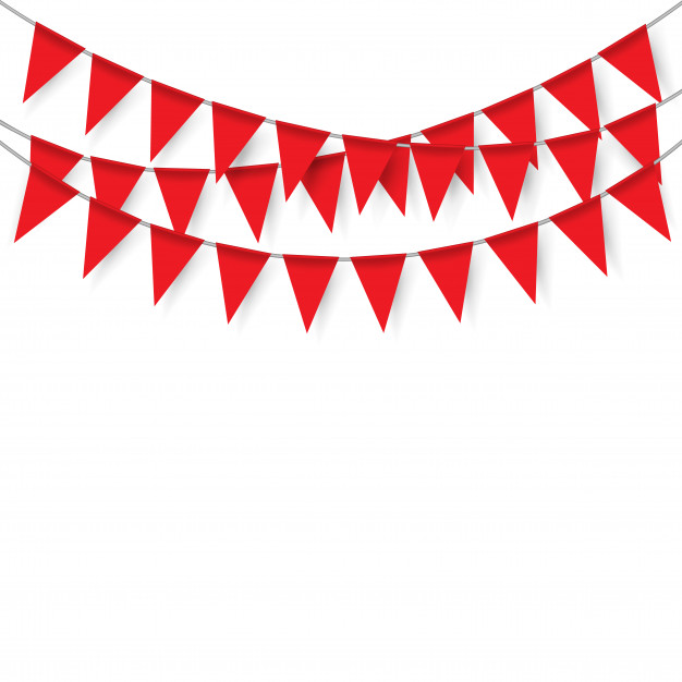 626x626 Red Party Flags On White Background Vector Premium Download