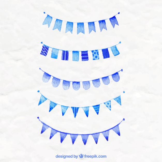 626x626 Blue Party Flags Vector Free Download