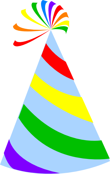378x599 Rainbow Party Hat Sky Blue Clip Art