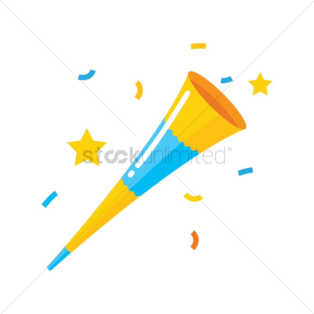 1300x1300 Party Horn Vector Image
