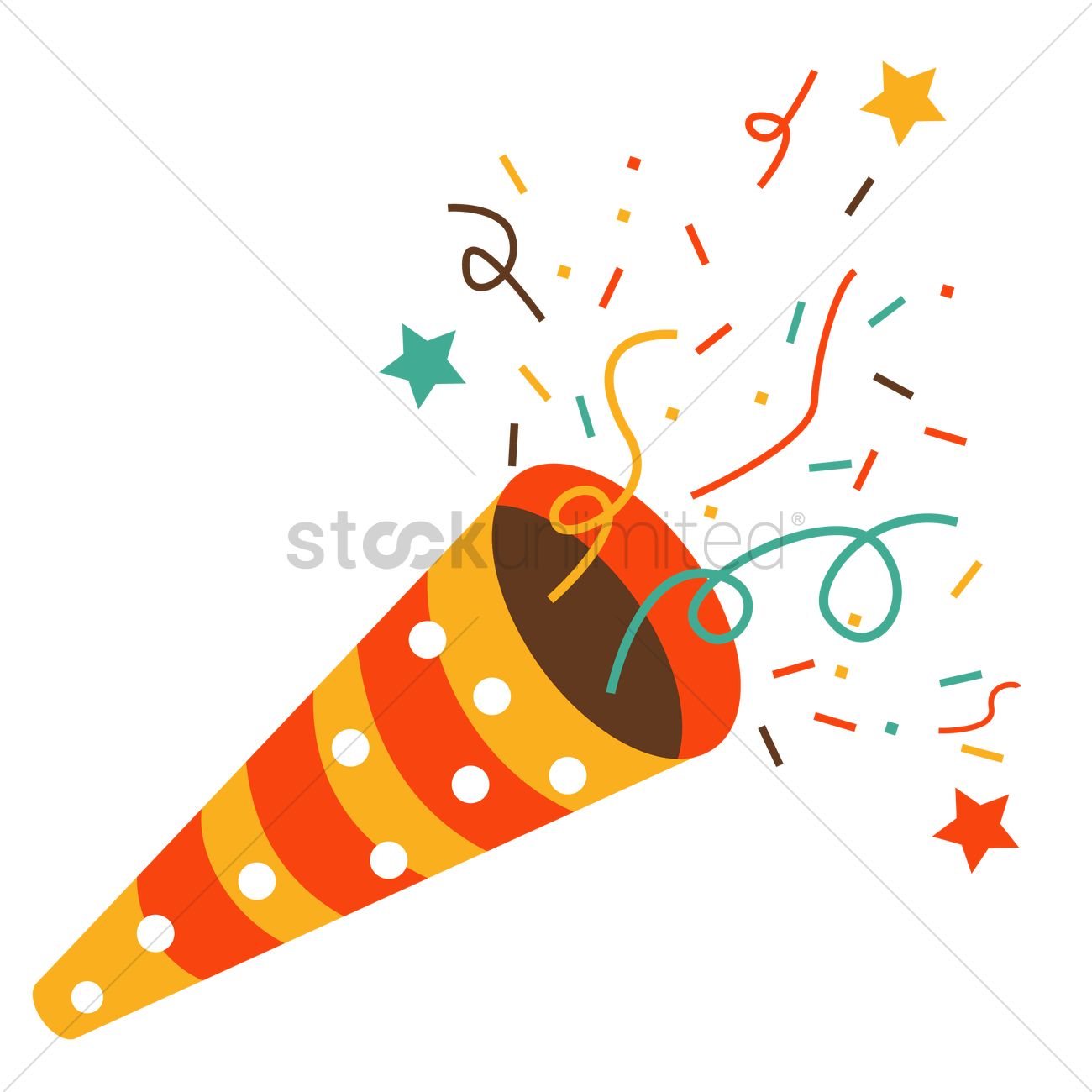 1300x1300 Party Popper Vector Image