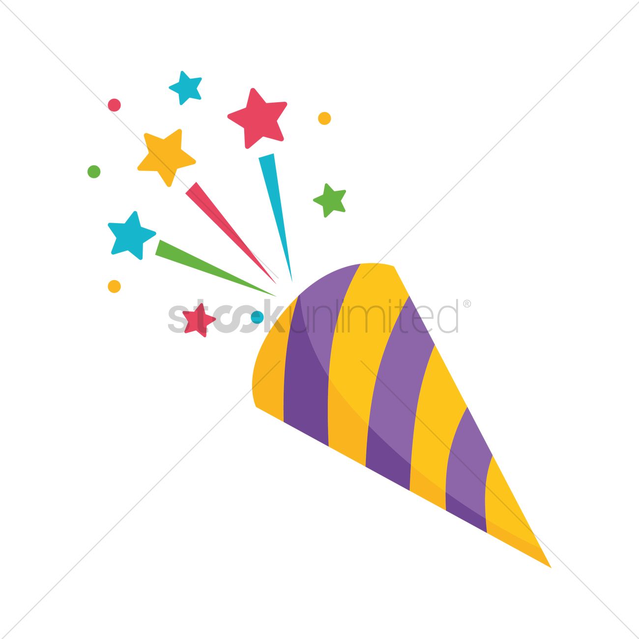 1300x1300 Party Popper Vector Image