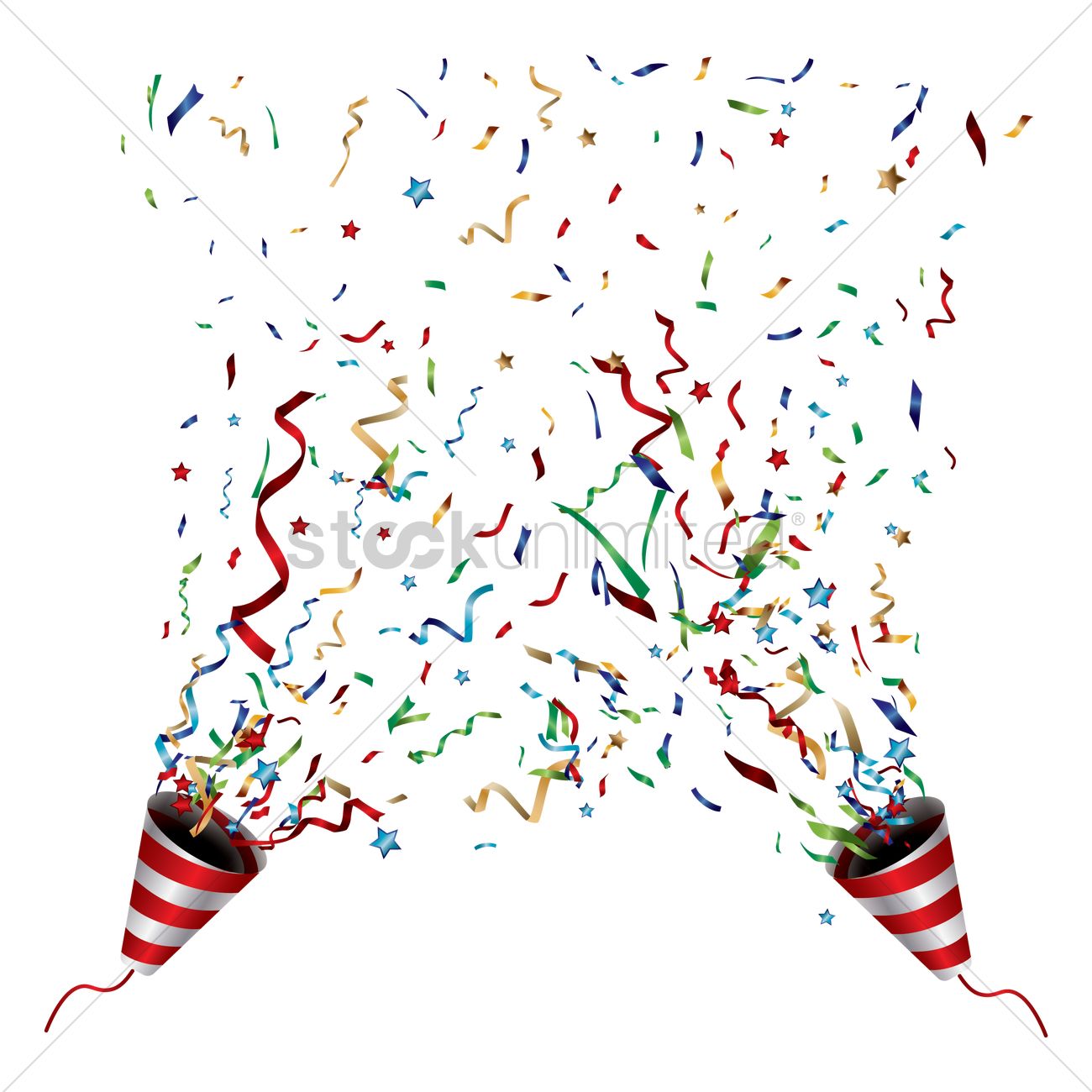 1300x1300 Party Poppers Vector Image