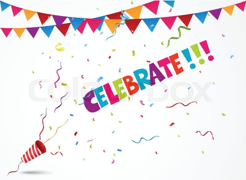 800x585 Vector Illustration Of Celebrate Out Of Party Popper With Confetti