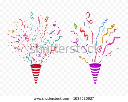 450x358 Vector Confetti. Festive Illustration. Party Popper Isolated On