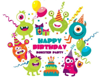 417x320 Monster Birthday Party Vector Ai,eps Format Free Vector Download