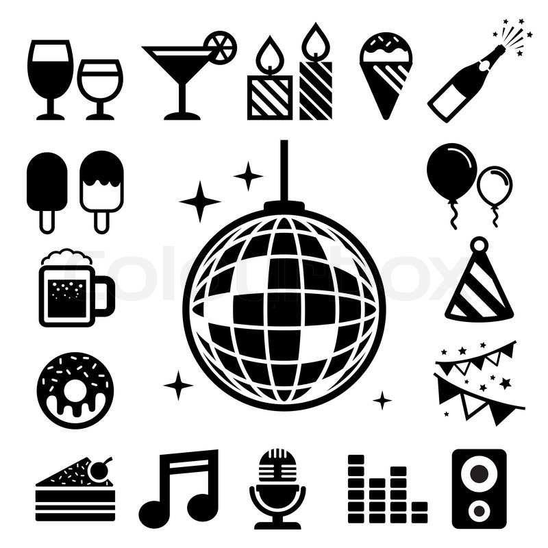 800x800 Party And Celebration Icon Set. Illustration Eps10 Stock Vector