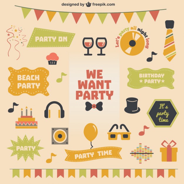 626x626 Retro Party Theme Vector Vector Free Download