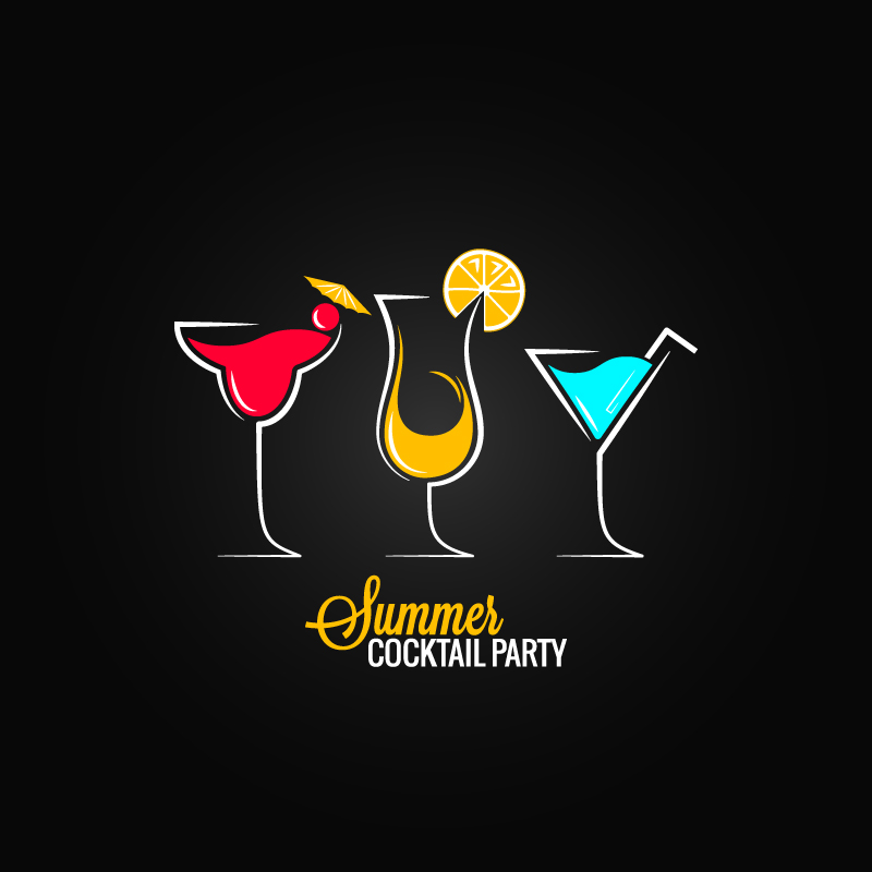 800x800 Summer Cocktail Party Vector Free Vector Graphic Download